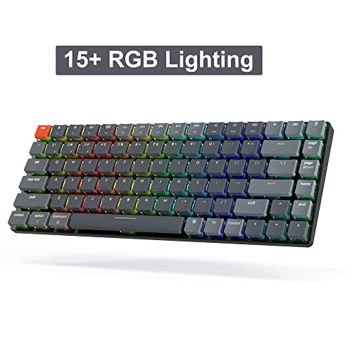 Image of Keychron K3 Ultra-Slim 75% Layout Wireless Wired Mechanical Keyboard, Hot-swappable Compact 84 Keys Bluetooth RGB LED Backlit for Mac Windows, Low Profile Optical Blue Switch, Version 2