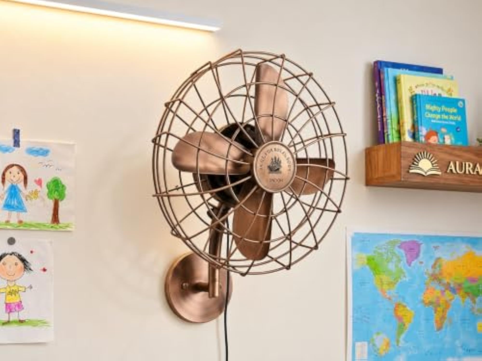 Wall Mount Fan Decorative Metal Electric Cooling Fan