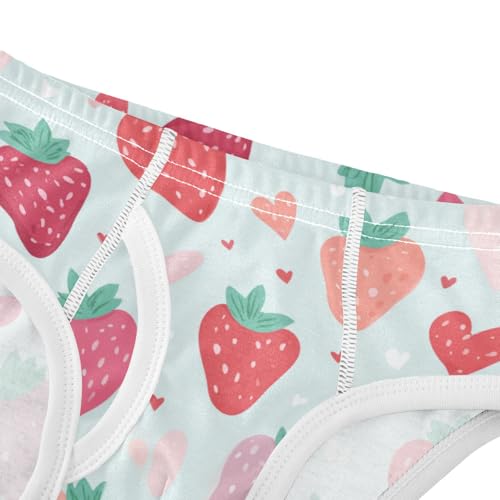 Wusikd Cute Strawberries Hearts Boys' Underwear Cotton Boys Briefs Soft Toddler Underwear 2T4