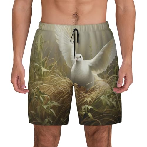 Short de bain respirant homme imprimé herbe pour vos journées à la plage