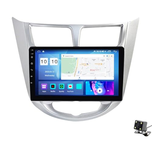 ZhiQin M90s, Android 12 9 Pulgadas Radio Coche con Pantalla Táctil para Hyundai Verna 2010-2016 Conecta Y Reproduce Pantalla Apoyo WiFi+ Controles Volante Navegador+Cámara Trasera+USB FM/Am