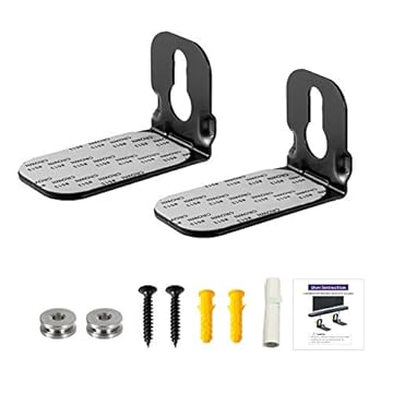 Yimaut Suporte de parede para JBL Bar 5.1 / Bar 3.1 / Bar 2.1 / Bar Studio Soundbar, 2 peças de suporte de barra de som preto + parafusos + parafusos de metal