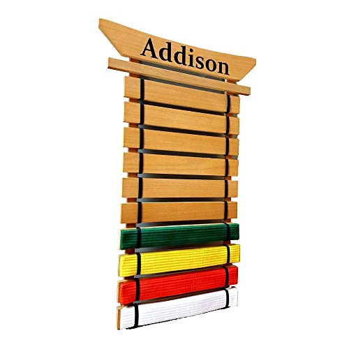 Personalized Asian Top Martial Arts Belt Holder - 10 Level - USA Made