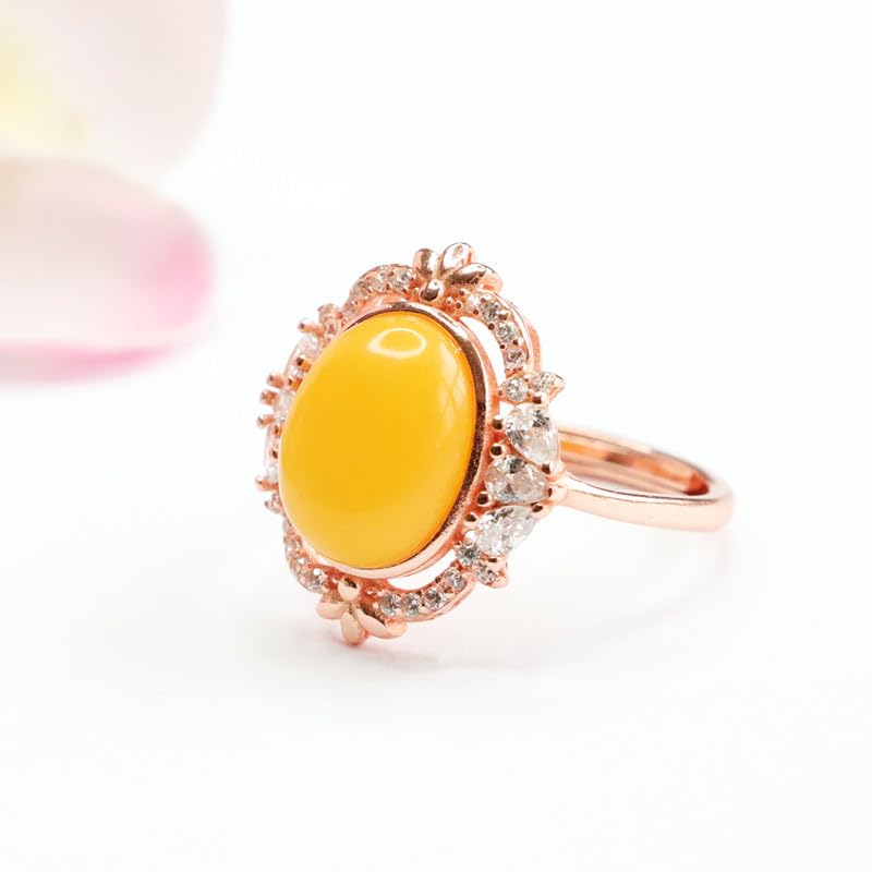 Bague en argent S925 et gemme jaune, le cadeau idéal au design simple - 6