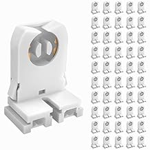 JESLED Non Shunted LED Tombstones - Pack of 50 T8 Lamp Holder, UL Turn Type Tombstone Lampholder for T10 T12 LED Fluorescent Tube Replacement, Medium Bi-pin G13 Socket for Programmed Start Ballasts