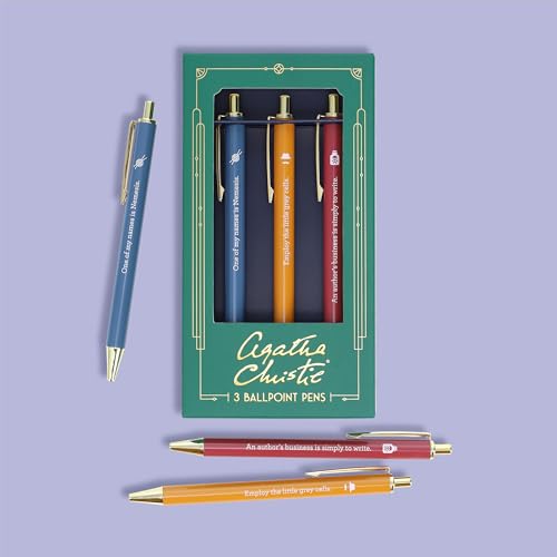 Agatha Christie Pen Set: 3 Ballpoint Pens