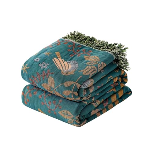 Wzvzss Boho Throw Blanket - 100% Cotton Soft Throw Blanket for Bed, 60
