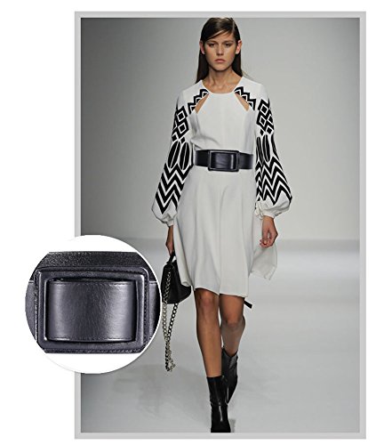 Women High Waist Genuine Cowhide Leather Wide Waist Belt Waistband4