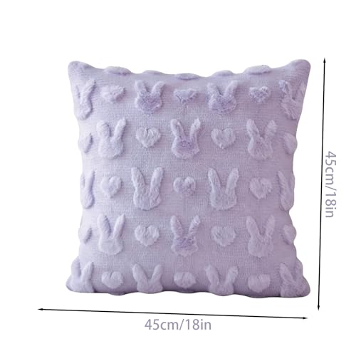 Taie d'oreiller lapin de Pâques en coton pour décoration de canapé - 6