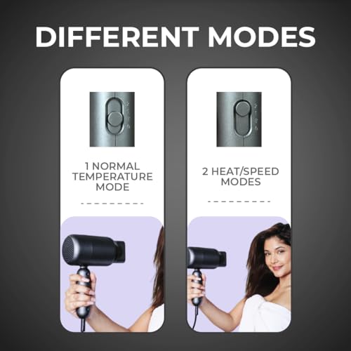 WINSTON Ionic Foldable Hair Dryer - 1400W (Black) - Image 6