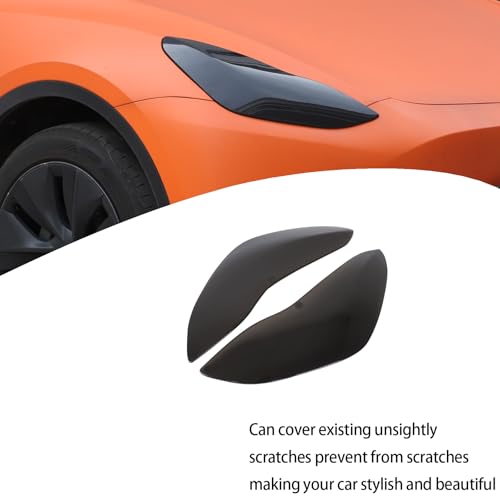 Lcojicep Car Headlight Guard Cover Tesla Model 3/Y 2017-2023 ABS Smoked Headlight Front Lamp Trim Protector Accessories (Headlight) by Lcojicep - Used condition - Image 7