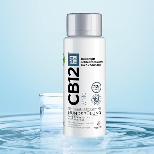 CB12 White – Angenehmer Atem für 12 Stunden und weißere Zähne – 500 ml, Minze, für Mundgeruch Behandlung