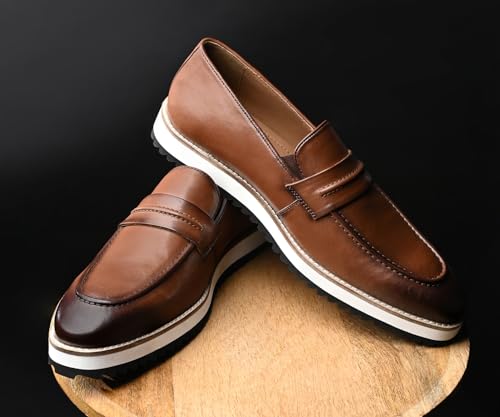 Image of LOUIS STITCH Smart Casual Shoes for Men | Ultra Lightweight and Comfortable | Eva Sole Cushioned Footbed Men's Loafers | LSMX-MC