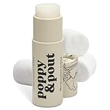 Poppy & Pout Marshmallow Creme Jumbo Lip Balm | All Natural Lip Balms & Moisturizers | Hydrates with Beeswax, Vitamin E, Organic Coconut Oil | Cruelty-Free | Lip Balm in Recyclable Cardboard Tube