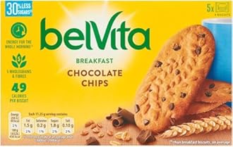 Belvita Breakfast Biscuits Low Sugar Chocolate Chips, 225 g (Pack of 1)