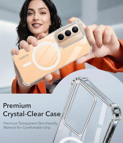 Image of Jkobi Shockproof Crystal-Clear Back Cover for Realme P3x (Magsafe Wireless Support | Drop & Camera Protection | Hard Polycarbonate)