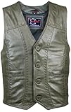 MDM Lamm Nappa Lederweste – Klassische Herren Weste aus Lamm Nappa Leder mit Knöpfen und Rückenschnalle, leicht & elegant (DE/NL/SE/PL, Alphanumerisch, XXL, Regular, Regular, Grün)