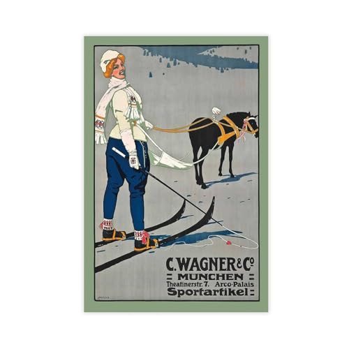 SWDXA Munich Skiing Canvas Wall Art 12x18