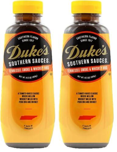 Duke’s Tennessee Smoke & Whiskey BBQ Sauce – Smoky & Bold with Whiskey Notes, 16.5 Ounce (Pack of 2)