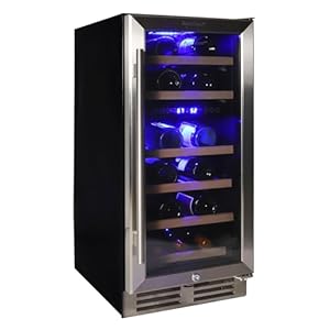 Koolatron 28 Bottle Wine Fridge – Built-In Wine Cooler with Glass Door Front Vent Beverage Can Refrigerator for Red, White Wine, Dual Temperature Zone 3.5 cu. ft (100L)
