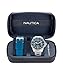 Nautica Men's NAPKMF307 KOH May Bay Recycled Stainless Steel Bracelet & Light Blue Silicone Strap Watch