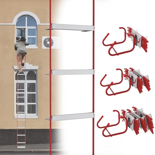 BKDWSK Escalera de Emergencia Portátil, Escalera de Escape de Emergencia, 30cm con Escalones Anchos, Soporte Central en V y Peldaños Antideslizantes,7.5m
