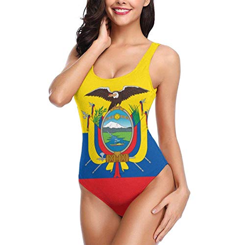 DGTY Bandera de Ecuador Trajes de baño OP para Mujer Traje de...