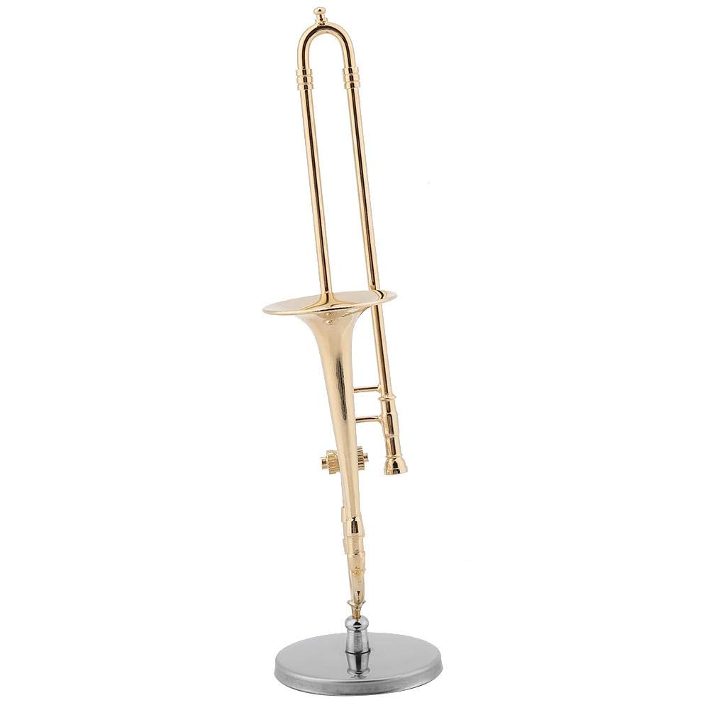 Hztyyier Ornamenti Musicali in Miniatura Modello di Strumento Musicale Trombone con Chiusura in Metallo Dimensioni 6,3 x 1,6 x 1,6 Pollici