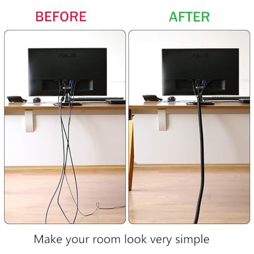 Image of Supvox 6.6ft Cable Organizer Sleeve Split Loom Tube Chew Guard Black