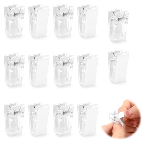 ZMDMAH 15 clips de resorte autoadhesivos, clips de pared para exteriores, autoadhesivos, clips decorativos, clips transparentes para tapices, clips de resorte colgantes para casa, oficina, póster