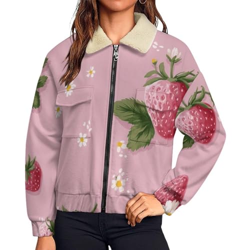 Veste polaire femme chaude veste d hiver fonctionnelle et manteau zippé en peluche rose