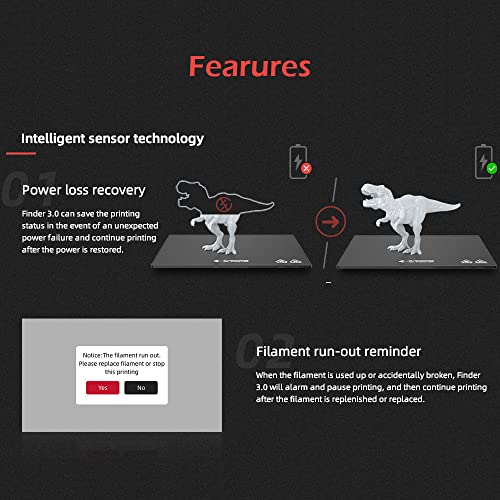 Flashforge 3D Printer Finder 3 With Dual Platforms, Larger Print Size 190X195X200Mm For Education And Family Use, Direct Drive Extruder Works With Abs/Hips/Petg/Tpu/Pla Pro Filaments #TOP3