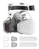 VEVOR Reusable Respirator Mask, Half Face Cover Gas Mask with Safety Glasses and Filters, Organic Vapor Mask and Dust-proof Face Cover, for Painting, Polishing, Welding, Woodworking and DIY Project