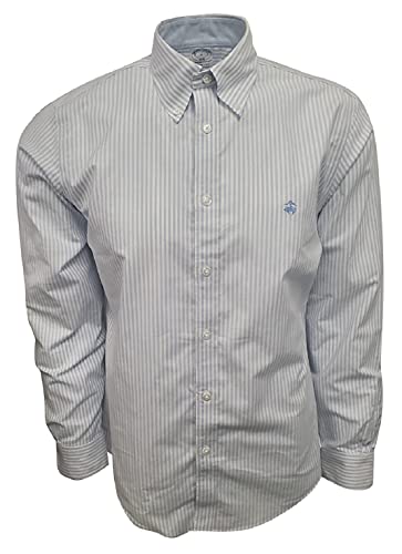 Brooks Brothers Mens Slim Fit Buttondown Shirt (Small, White/Blue Stripes) : Clothing, Shoes & Jewelry
