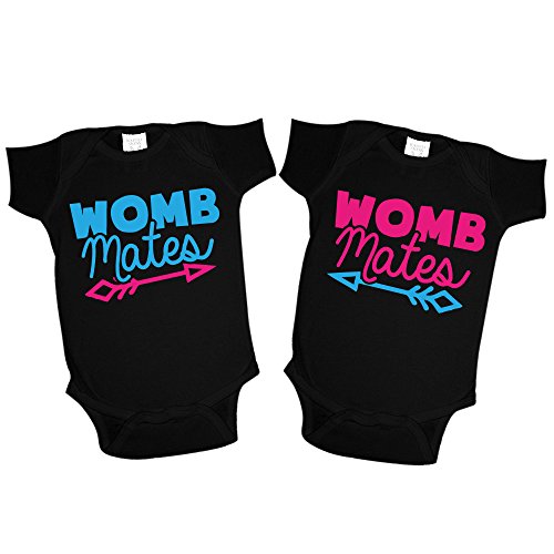 Womb Mates Twin Set Baby Bodysuits or Toddler T-Shirts