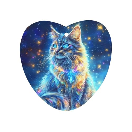 Starry Sky Cat Car Air Freshener Hanging Aromatherapy Tablets for Car Accessories Love form