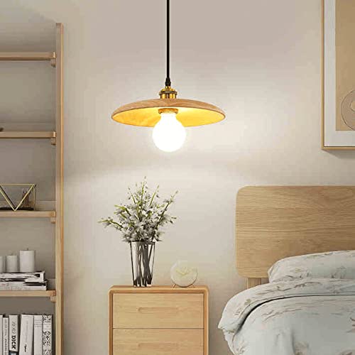Lampe suspendue en bois E27 créative en forme de cache-pot - 6