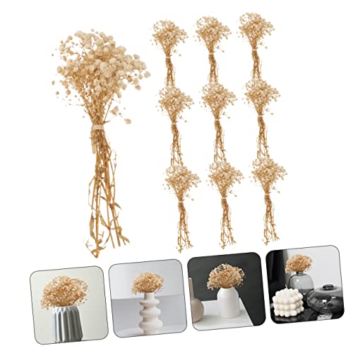 Bouquet de flores secas Gypsophila beige decorativo miniatura 5
