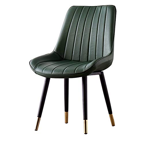 ALVEN Sillas De Maquillaje De Cuero, Sillón Moderno con Respaldo Y Patas De Metal Sillón para Dormitorio/Sala De Estar/Vestidor/Oficina En Casa,Verde