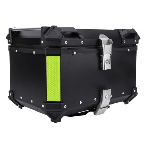 Porte-bagages supérieur de moto 50l noir avec autocollant réfléchissant