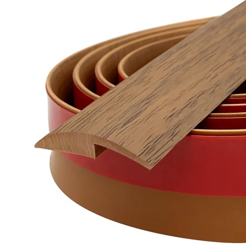 Tintvent Carpet Floor Transition Strip, Self-Adhesive Carpet to Tile Transition Edging Trim Suitable for Door Threshold/Wood Floor, Cover Height Within 5mm – Brown(20Ft)