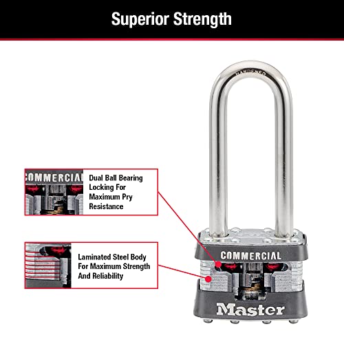 Master Lock 1KALJ Outdoor Padlock with Key, Silver, 1LJ, 1 Pack - Image 6