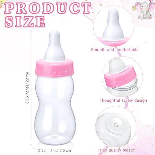 Image of Roowest 512 Pcs Baby Shower Games Guess How Many Pacifiers Sign 100 Small Guessing Games 10 HB Pencils 750ml Milk Bottle 400 Acrylic Pacifiers Decoration for Guest Gender Reveal(Pink,Elephant)