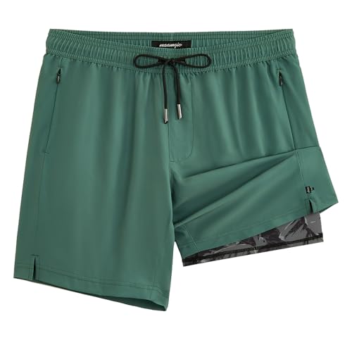 Image of maamgic 2 in 1 Mens Swim Trunks 7 Inch Swim Shorts Swim Suits Board Shorts