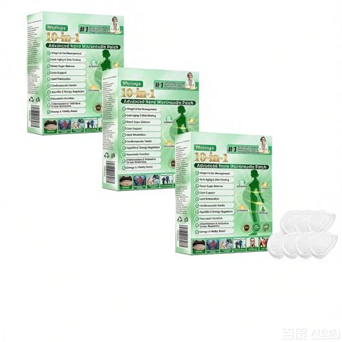 Moringa NAD+ 10-in-1 Advanced Nano Microneedle Patch 2026 New Moringa Patch Easy to Use Natural Body Patchs for Women and Men Suitable for All Skin Types (3 boxes)