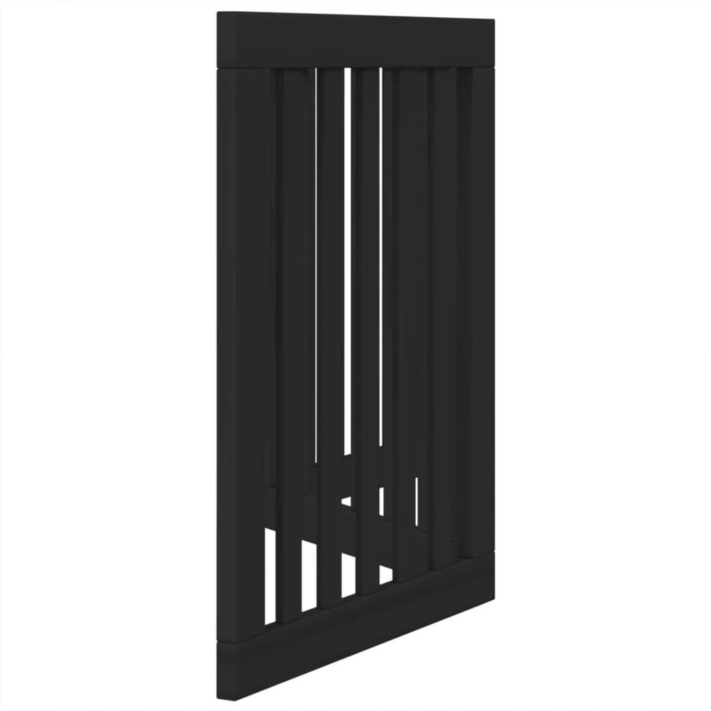 3-częściowa bramka dla psów, składana, czarna, 150 cm, drewno topolowe, wolnostojąca, dla małych i średnich psów, wewnątrz i na zewnątrz, jako ochrona i ograniczenie dla szczeniaków i psów