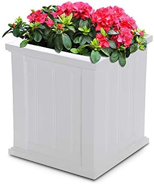 Mayne 4837-W Cape Cod Polyethylene Planter, 16" x 16", White