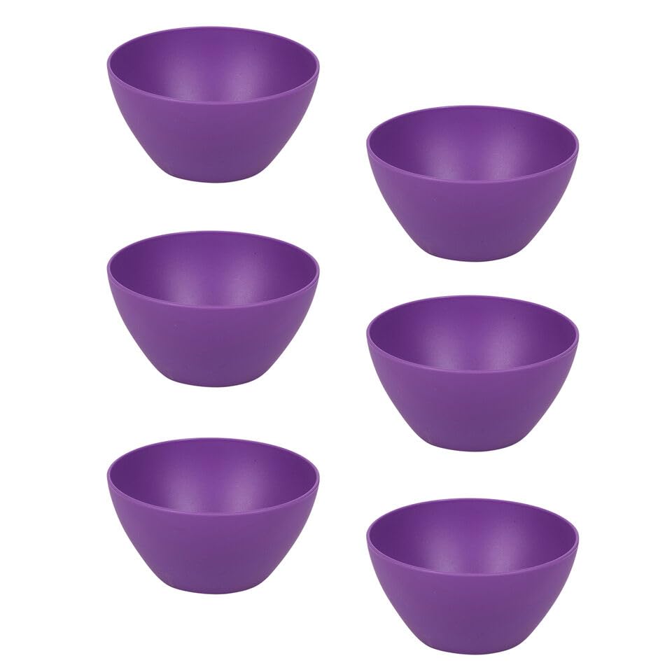 URBNLIVING 6X Small Deep Round Reusable Solid Colour Plastic Dinner Bowls