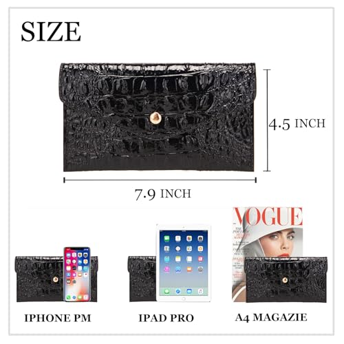 Luxury Crocodile Embossed Wallet for Women Men Clutch Wallet Credit Card Holder3