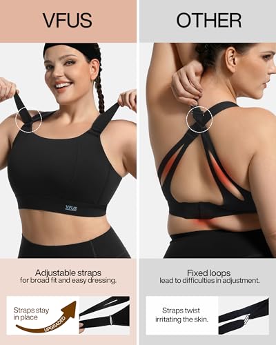 High Impact Sports Bra Molded Cup Adjustable Criss Cross No Bounce Wireless Workout Bra for Large Breasts4